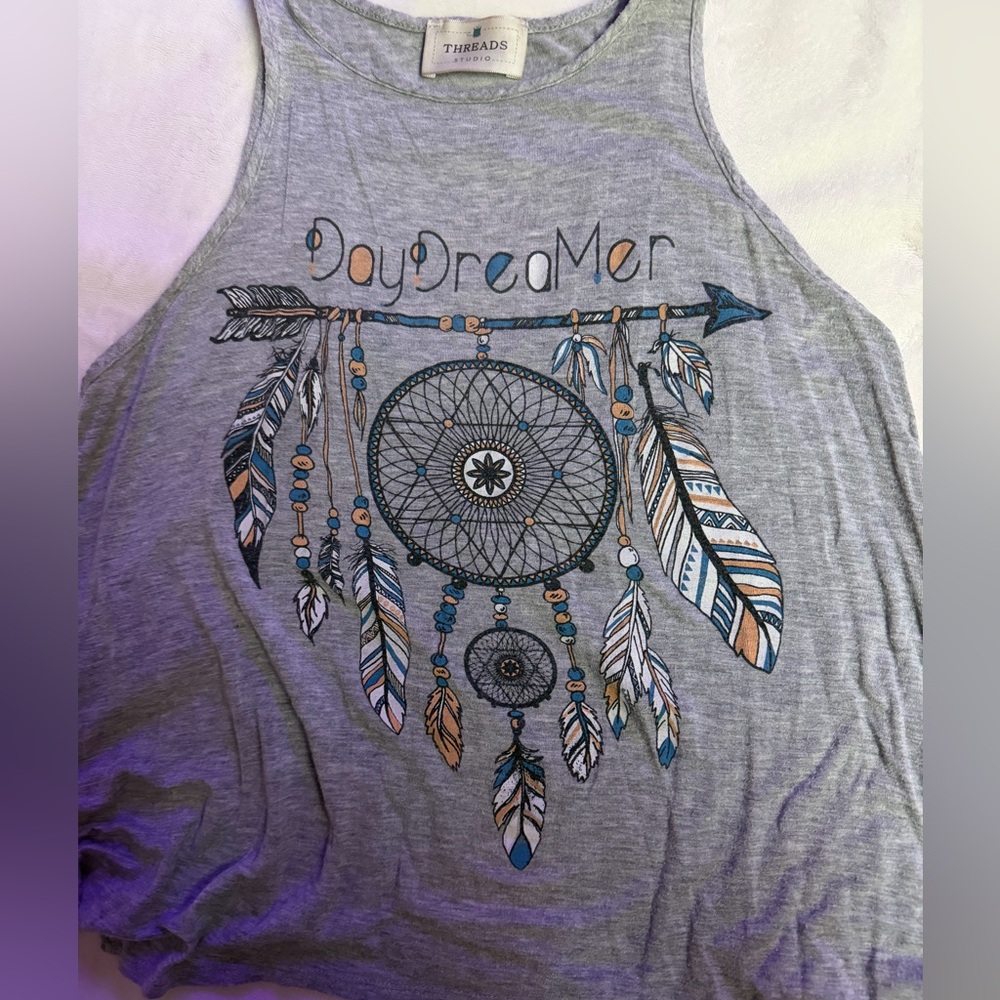 Grey Dreamcatcher Graphic Women's Tank Top - Picture 4 of 4
